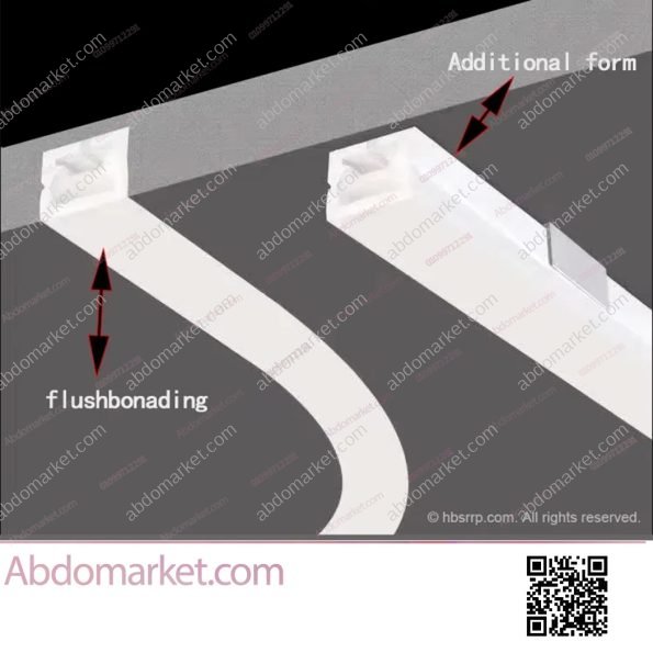 عود بروفايل ليد سيليكون 2.5 سم ظاهر