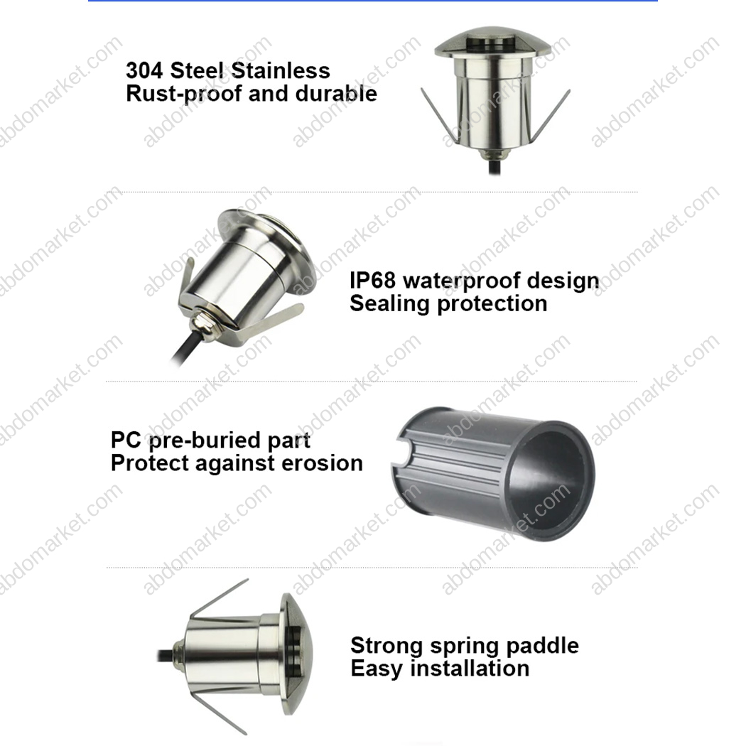 اب لايت اضاءة ارضيات 2واط 3 اتجاه مقاوم للمياه اب لايت اضاءة ارضيات 2واط 3 اتجاه مقاوم للمياه