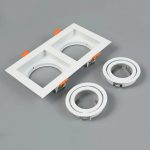 شاسيه سبوت لايت مستطيل غاطس ثنائي متحرك ابيض