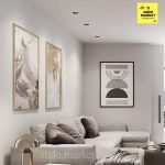 سبوت لايت فرملس فارغ مدور اسود ذهبي