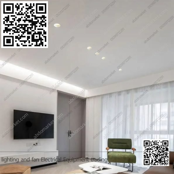 سبوت لايت فرملس فارغ انتي جلير مدور ابيض