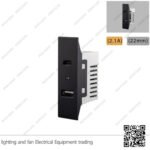 لقمة شاحن نوفو ثنائي USBType C اسود 22مم NUOVO