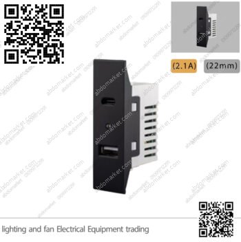 لقمة شاحن نوفو ثنائي USBType C اسود 22مم NUOVO