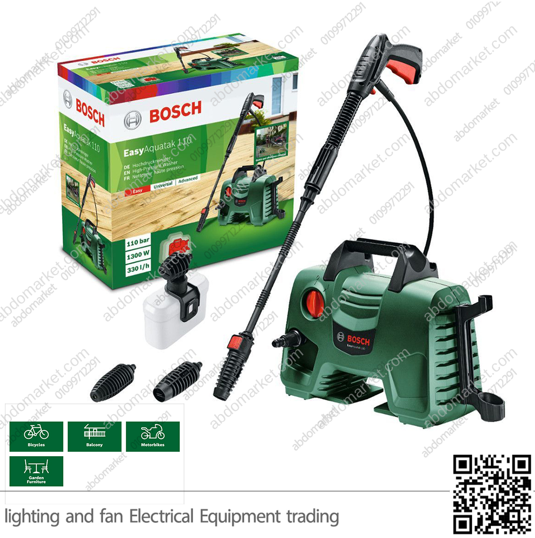 ماكينة غسيل بوش ضغط عالي 110 بار 1300 واط Easy Aquatak 110 BOCSH ماكينة غسيل بوش ضغط عالي 110 بار 1300 واط Easy Aquatak 110 BOCSH