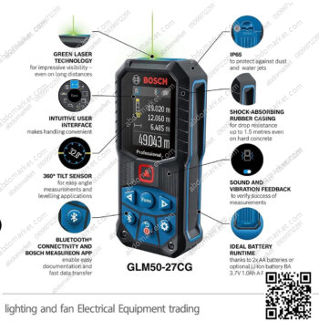 جهاز قياس المسافات بالليزر 50 متر BOSCH GLM 50 27 C