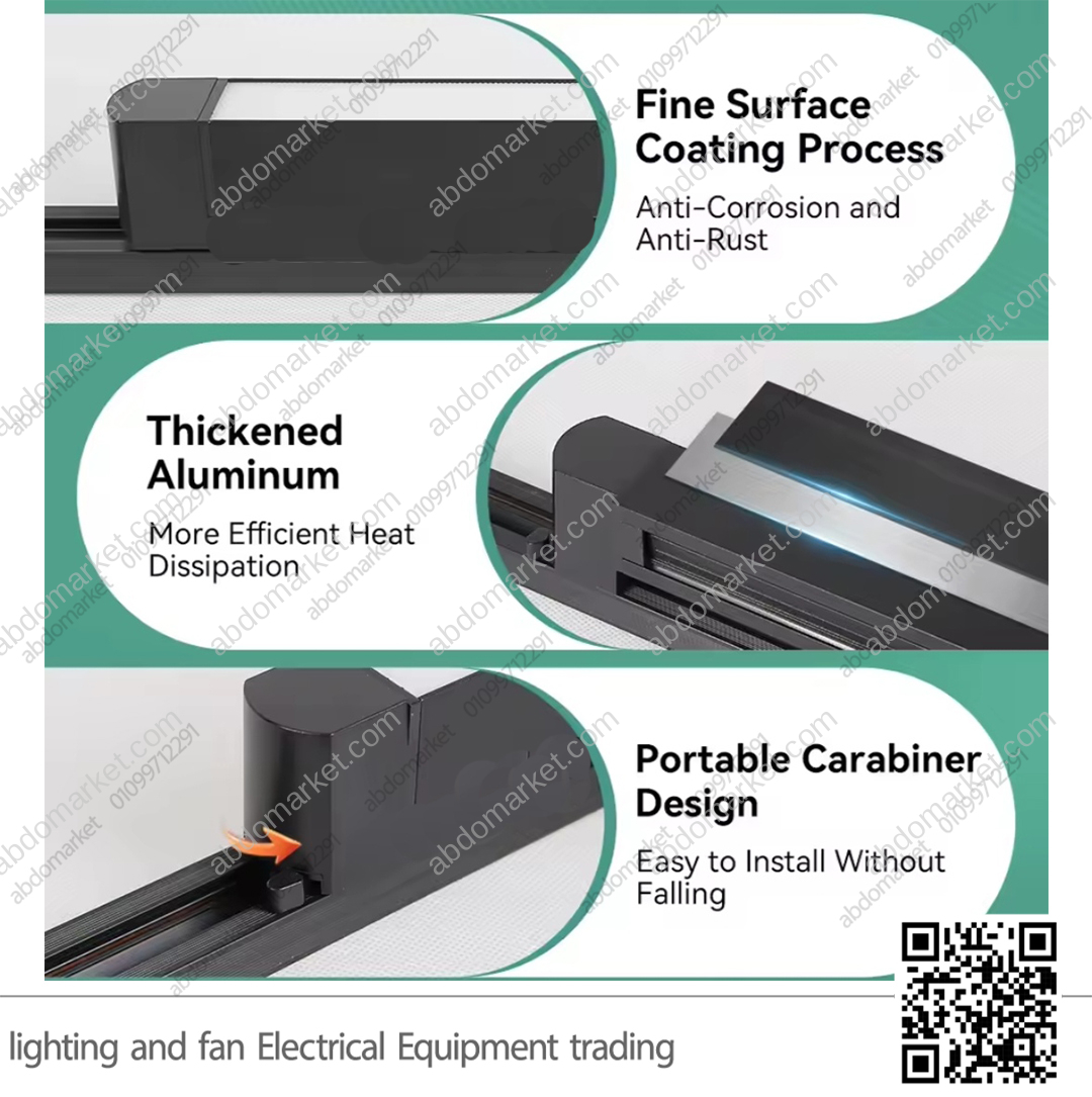سبوت تراك لايت مسنفر ثابت 21 سم 10 واط أسود وورم سبوت تراك لايت مسنفر ثابت 21 سم 10 واط أسود وورم