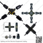 وصلة كابل كونكتور + رباعية ip68 لكشافات اوت دور