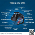 ميزان ليزر 3 خط 360 درجة 30 متر بوش BOSCH GLL 3-80