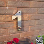 أرقام فيلات 15 سم ستانلس ستيل فضي (رقم 1)