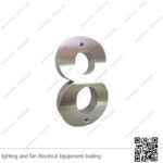 أرقام فيلات 15 سم ستانلس ستيل فضي (رقم 8)