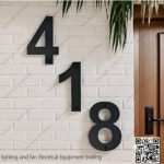 أرقام فيلات 15 سم معدن أسود (رقم 4)
