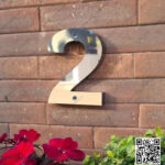 أرقام فيلات 23 سم ستانلس ستيل فضي (رقم 2)