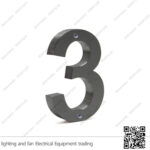 أرقام فيلات 23 سم معدن أسود (رقم 3)