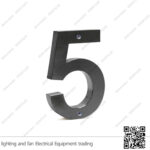 أرقام فيلات 23 سم معدن أسود (رقم 5)