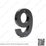 أرقام فيلات 23 سم معدن أسود (رقم 9)