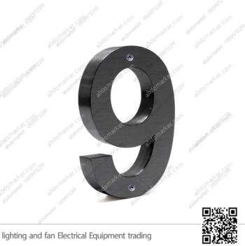 أرقام فيلات 23 سم معدن أسود (رقم 9)