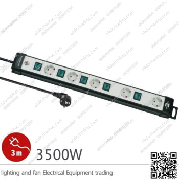 مشترك كهرباء 5 عين بلاستك بريميوم لاين ألماني بمقتاح