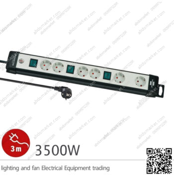 مشترك كهرباء 6 عين بلاستك بريميوم لاين ألماني بمفتاح