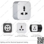 بريزة تراك سوكت فضي انكليزي مربعة 16 أمبير ZOYA PLUS