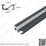 عود بروفايل ليد رف خشب زاوية اسود