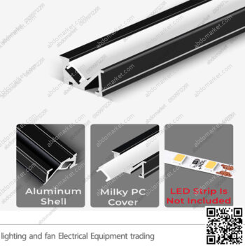 عود بروفايل ليد رف خشب زاوية اسود