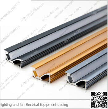 عود بروفايل ليد رف خشب زاوية ذهبي