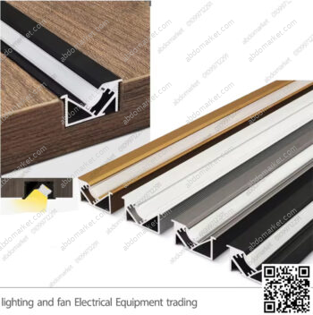 عود بروفايل ليد رف خشب زاوية فضي