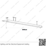 كشاف بروفايل مسنفر مستطيل 168 واط 300 سم أسود ابيض