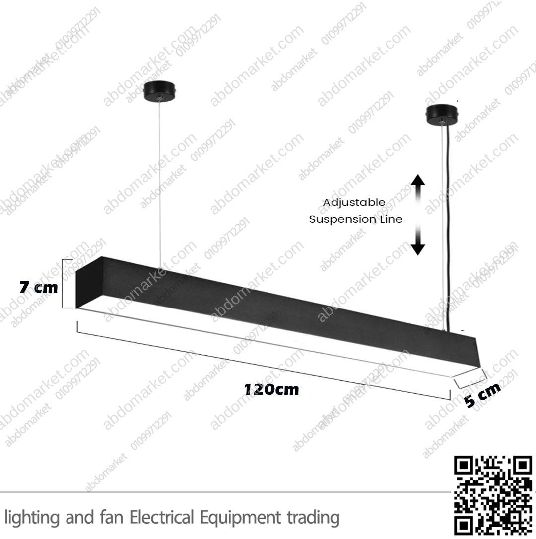 كشاف بروفايل مسنفر مستطيل 67 واط 120 سم أسود كول كشاف بروفايل مسنفر مستطيل 67 واط 120 سم أسود كول