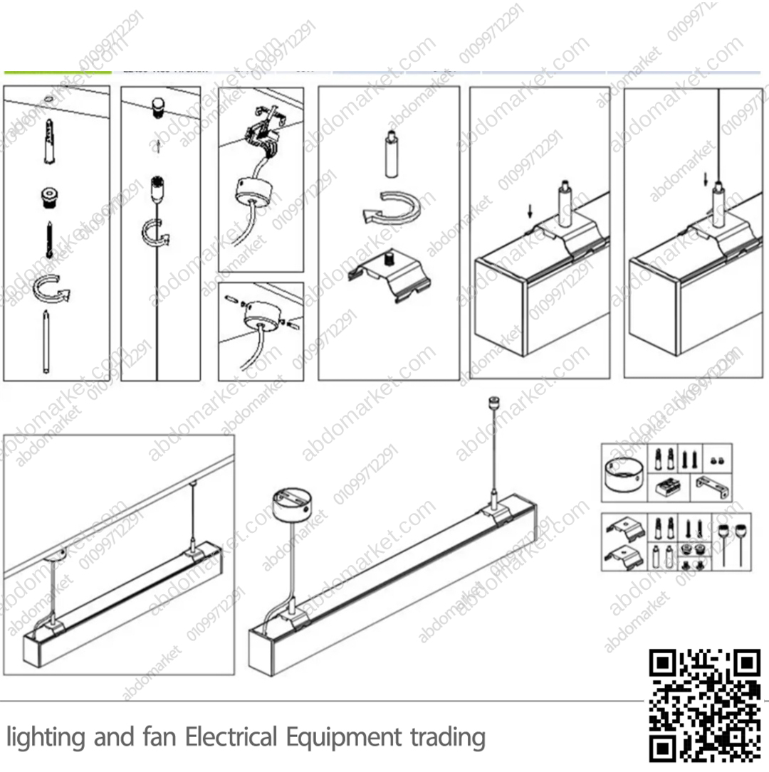 كشاف بروفايل مسنفر مستطيل 84 واط 150 سم أسود وورم كشاف بروفايل مسنفر مستطيل 84 واط 150 سم أسود وورم