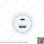 مدخل شاحن تراك سوكت ابيض USB و type-C بضوء ZOYA