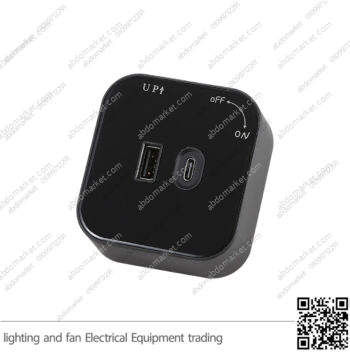 مدخل شاحن تراك سوكت اسود USB-type-C مربعة ZOYA PLUS