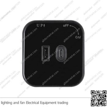 مدخل شاحن تراك سوكت اسود USB-type-C مربعة ZOYA PLUS