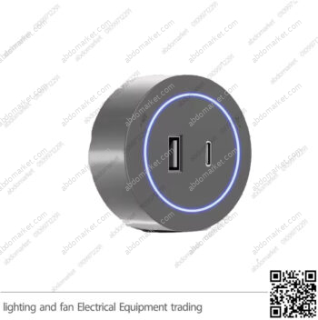 مدخل شاحن تراك سوكت رمادي USB و type-C بضوء ZOYA