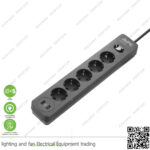 مشترك حماية APC شنايدر 5 عين + 2 منفذ USB اسود