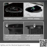 مشترك كهرباء للمكاتب اسود مخفي 2 عين مع شاحن وايرلس وسبيكر
