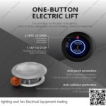 مشترك كهرباء للمكاتب اسود مخفي 2 عين مع شاحن وايرلس وسبيكر