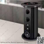 مشترك كهرباء للمكاتب اسود مخفي 2 عين مع شاحن وايرلس وسبيكر