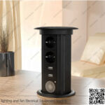 مشترك كهرباء للمكاتب اسود مخفي 2 عين مع شاحن وايرلس وسبيكر