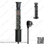 مشترك كهرباء للمكاتب مخفي 3 عين مجوفة مع منفذ شحن Type-C / USB