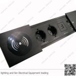 مشترك كهرباء للمكاتب مخفي اسود مستطيل 2 عين مع شاحن وايرلس ومدخل HDMI