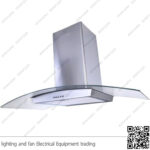 شفاط مطبخ بيورتي 3 سرعات 90 سم زجاجي فضي CAPPE INOX 750m3/h