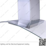 شفاط مطبخ بيورتي 3 سرعات 90 سم زجاجي فضي CAPPE INOX 750m3/h