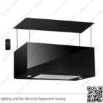 شفاط مطبخ بيورتي جزيرة 3 سرعات 90 سم لون اسود DIAMOND 1000m3/h