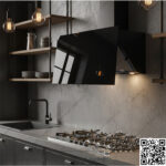 شفاط مطبخ بيورتي مائل 3 سرعات 90 سم اسود FLOW BL 1000m3/h