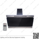 شفاط مطبخ بيورتي مائل 3 سرعات 90 سم اسود فضي GLASSO 1000m3/h