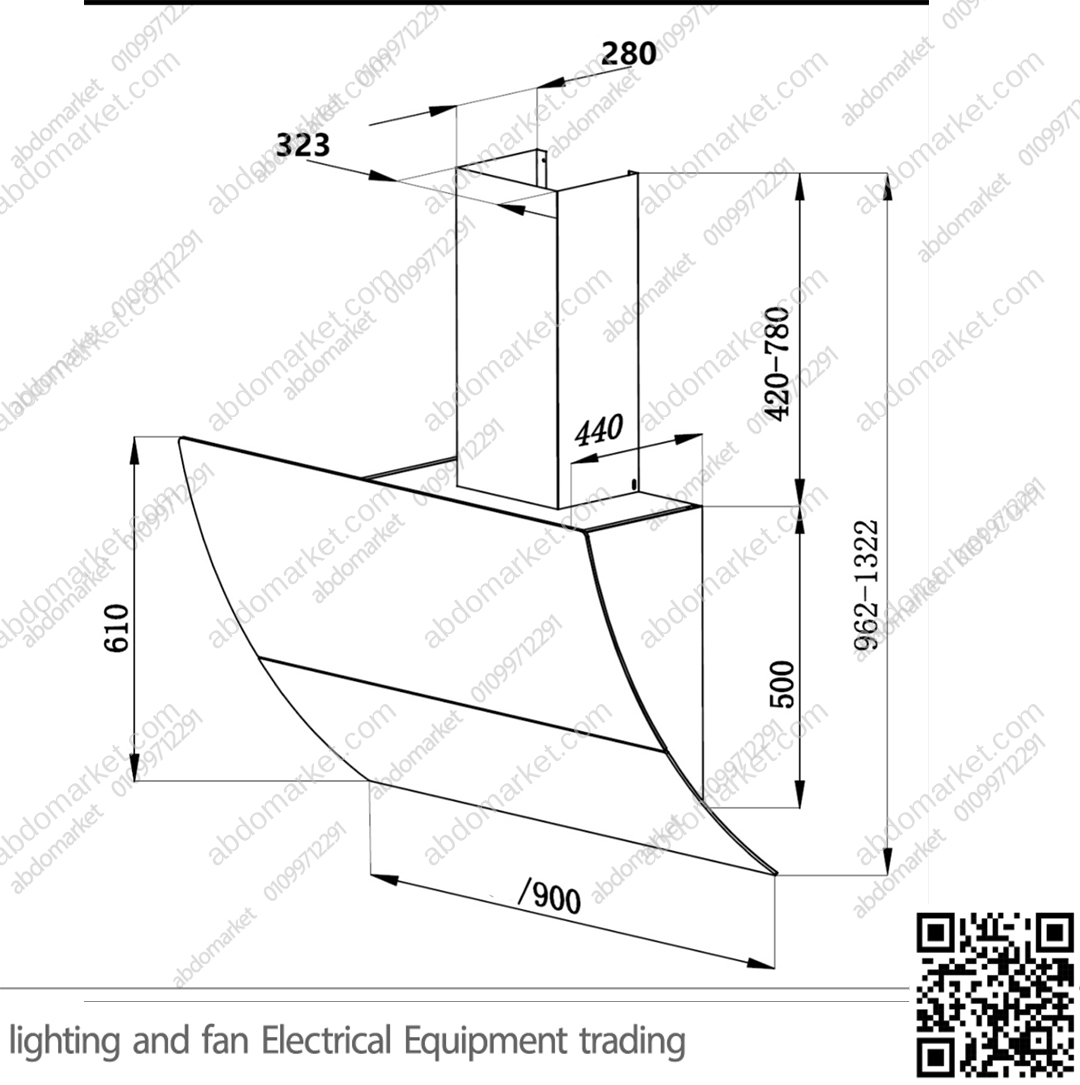 شفاط مطبخ بيورتي مائل اسود 3 سرعات 90 سم AUTO SMART BL (5)