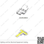 وصلة جاك شريط ليد بروفايل 8 مل زاوية حرف تي T
