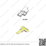 وصلة جاك شريط ليد بروفايل 10 مل زاوية حرف تي T